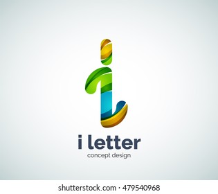 Vector i letter logo, abstract geometric logotype template, created with overlapping elements