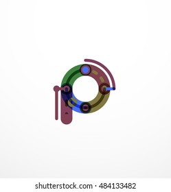 Vektorbrief-Logo. Abstraktes geometrisches bunter Design