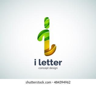 Vektor-i-Letter-Logo, abstrakte geometrische Logotypvorlage, erstellt mit überlappenden Elementen