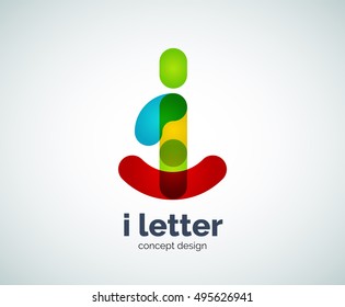 Logotipo vetor em letra, modelo de logotipo geométrico abstrato, criado com elementos sobrepostos