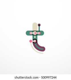 Vector letter logo. Abstract geometric colorful design
