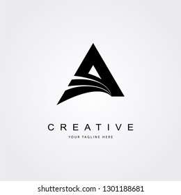 Vector A letter logo with bold shapes and luxury icon.