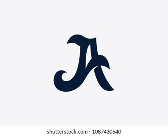 Vector letter A logo design template. Alphabet label for branding and identity. Lettering emblem sign isolated on background. ABC typeface character symbol illustration