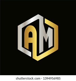 vector letter AM logo elegant colors can be used for certain brands easily change color