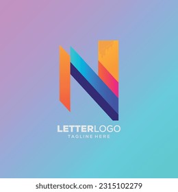 Logo de la letra vectorial color inicial