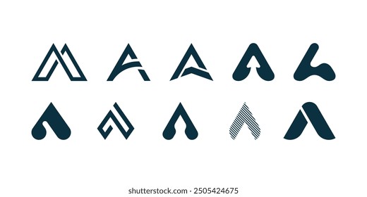 vector letter a logo premium template bundle