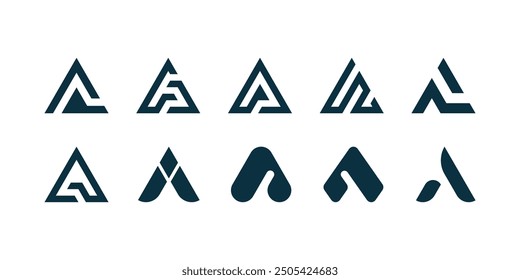 Vector Letra A Logotipo Plantilla premium Paquete