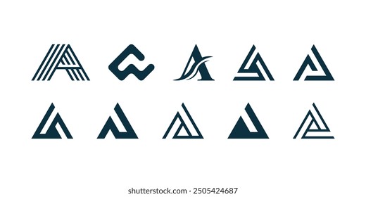 Vector Letra A Logotipo Plantilla premium Paquete