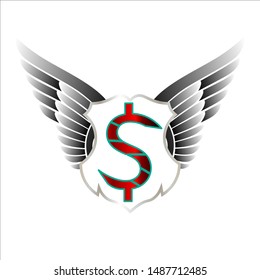Vector letter logo template S in a beautiful eagle-winged shield for the community