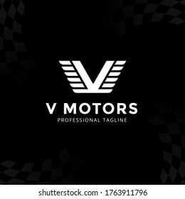 Vector Letter  logo templates isolated on black background. Modern Wing Design. 