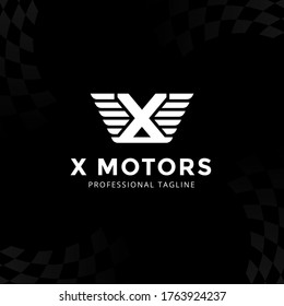 Vector Letter  logo templates isolated on black background. Modern Wing Design. 