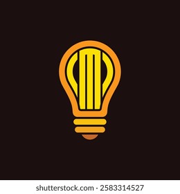 Vector letter M lamp logo design template inspiration, vector illustration.
