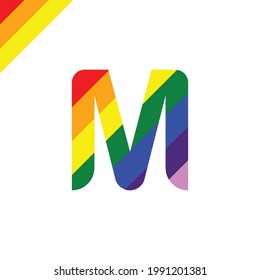 Vector letter M with rainbow color