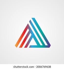 Logotipo del triángulo de la letra vectorial M W