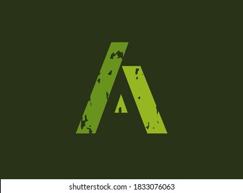 A vector letter made of grungy, grunge texture. Rubber stamp imprint style. For logo, brand label, poster, design elements etc.