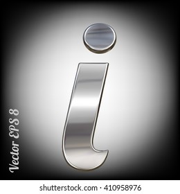 Vector letter i from metal alphabet. Lovercase metal font collection. EPS 8