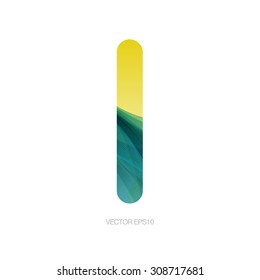 Vector letter I with modern colorful texture