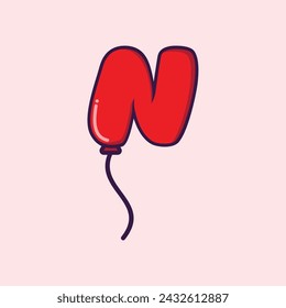 Vector letter N balloon logo design template inspiration, vector illustration.