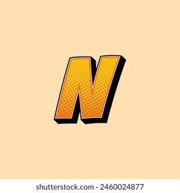 Vector letter N cartoon comic logo design template inspiration, vector illustration.