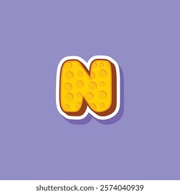 Vector letter N cheese logo design template inspiration, vector illustration.