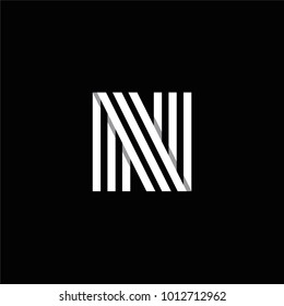 Vector letter N logo in white stripes, contemporary minimalistic design. For branding use.
