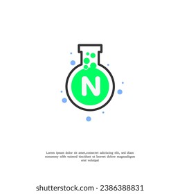 vector letter N on lab icon design template illustration