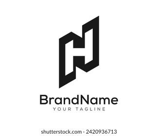 Vector letter nh creative logo art design abstract logo