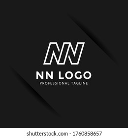 Vector Letter NN logo templates isolated on black background. Modern Linked Design. 