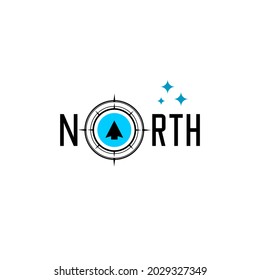 letra vectorial norte e icono de brújula