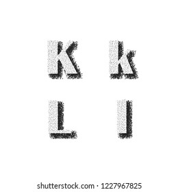 Vector letter and numbers with grunge effect