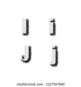 Vector letter and numbers with grunge effect