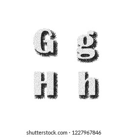 Vector letter and numbers with grunge effect