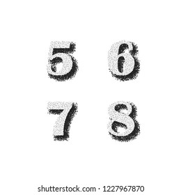 Vector letter and numbers with grunge effect