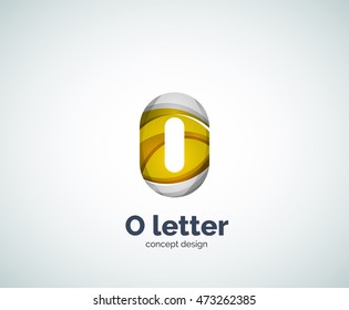 Letra vetorial O logotipo de negócios, moderno design geométrico elegante abstrato. Criado com ondas