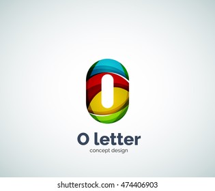 Vector letter O business logo, modern abstract geometric elegant design. Created with waves