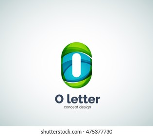 Vector letter O business logo, modern abstract geometric elegant design. Created with waves