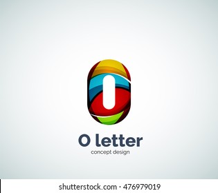Logotipo comercial de letra vectorial O, diseño moderno y elegante geométrico abstracto. Creado con ondas