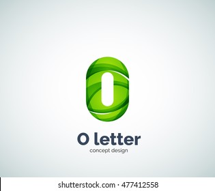 Vector letter O business logo, modern abstract geometric elegant design. Created with waves