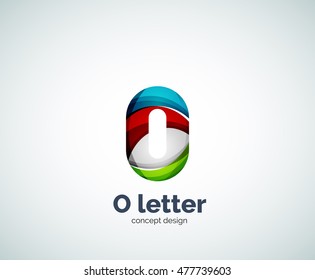 Vektor-Brief O Business-Logo, modernes abstraktes geometrisches elegantes Design. Mit Wellen erstellt