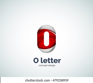 Vector letter O business logo, modern abstract geometric elegant design. Created with waves