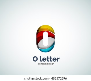 Vector letter O business logo, modern abstract geometric elegant design. Created with waves