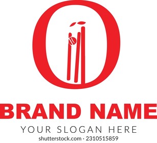 Vector letter O cricket logo concept with STAMPS cricket sports logotype symbol