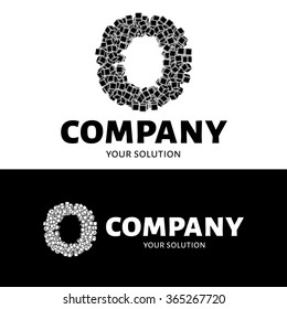 Vector letter O logo. The logo is the letter O consists of cubes.