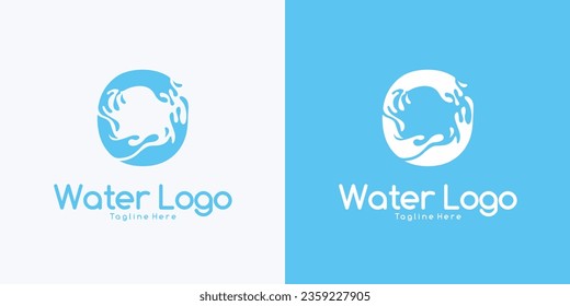 Vector Letter O logo splash water wave logo design concept