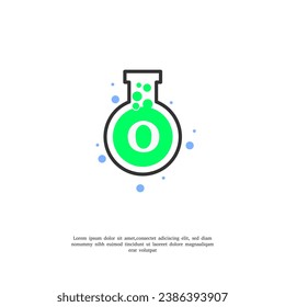 vector letter O on lab icon design template illustration