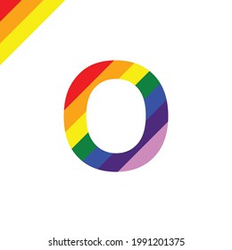 Vector letter O with rainbow color
