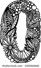 Vector Letter O. Vintage letter. Mandala. Ornamental