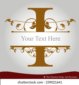 Vector of Letter I in the old vintage style. ABC concept type as logo. Typography design