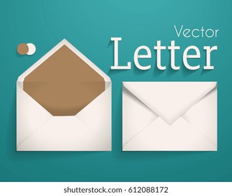 Vector letter on the blue background with 3D paper letters.