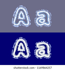 vector letter A on grey and blue background